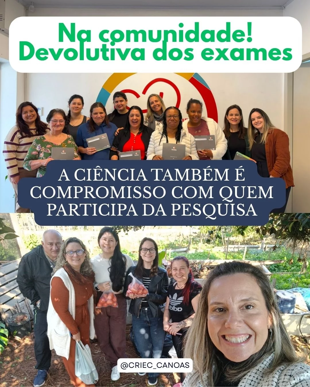 Na comunidade! Devolutiva dos exames: A ciência também é compromisso com quem participa da pesquisa - 1